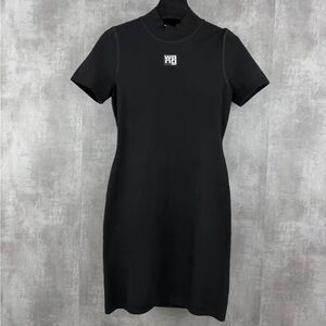 🚩steal authentic Alexander Wang Black Logo Mini Dress